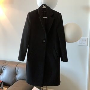 Black Zara wool menswear style coat , size SMALL